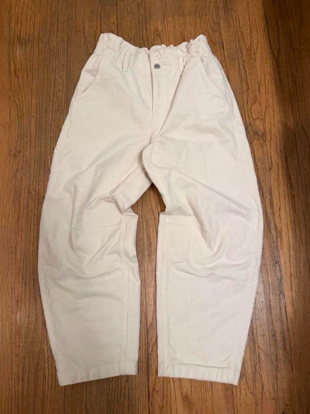 American Eagle Cream Relaxed-Fit Cotton Pants